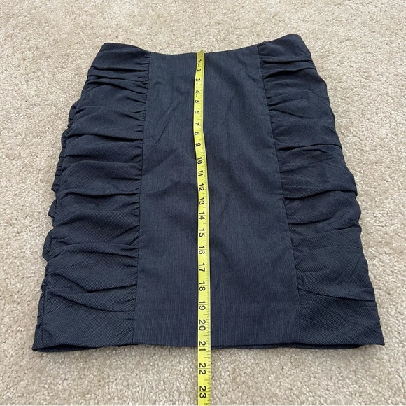 Anthropologie Cantonnier Blue Rouching Pencil Skirt WomenSize 6 Blue Knee Length - Picture 8 of 13